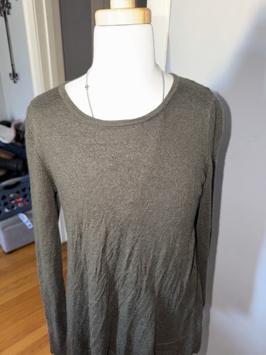 Kenar Women 100% Merino Wool Olive Long Sleeve Top Size M - photo 2