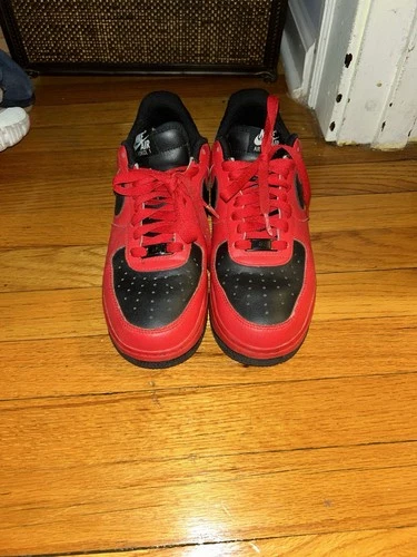 Red & Black Nike Air Force 1 - Size 8