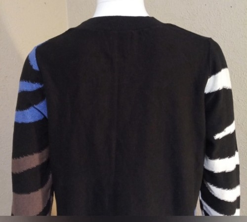 NIC+ZOE Black and Blue Crewneck Sweater Size XL - photo 2