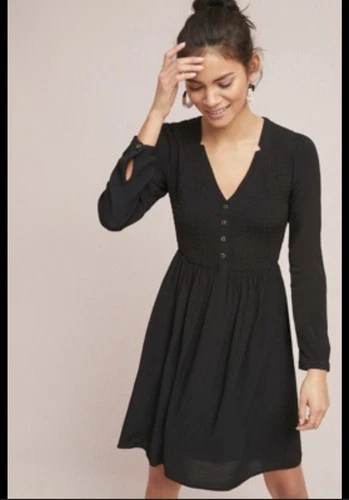 Anthropologie by Maeve Black Long Sleeve Dress Size XL