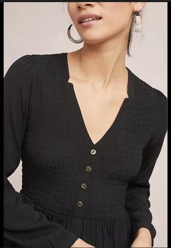 Anthropologie by Maeve Black Long Sleeve Dress Size XL - photo 3