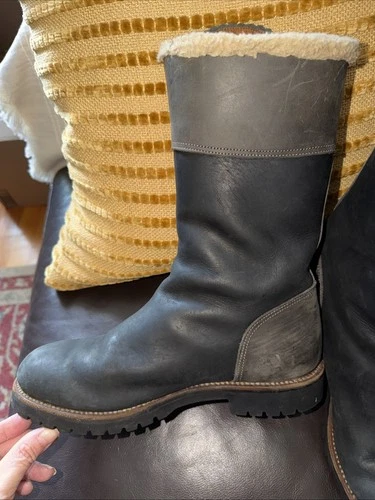 Penelope Chilvers Gray & Black Leather Winter Boots Size 40 - photo 5