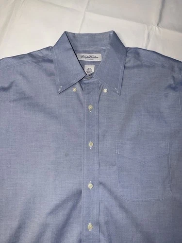 Brooks Brothers Men's Size 16-34 Button Down Dress Shirt Blue Co
