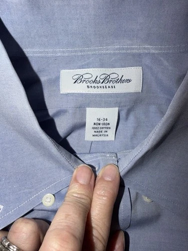 Brooks Brothers Men's Size 16-34 Button Down Dress Shirt Blue Co - photo 5