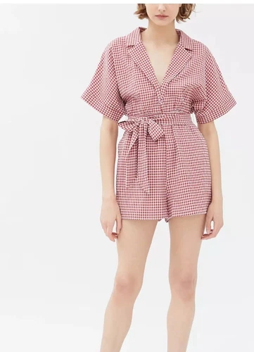 En Saison Women's Red Ruffle Romper - Size XS