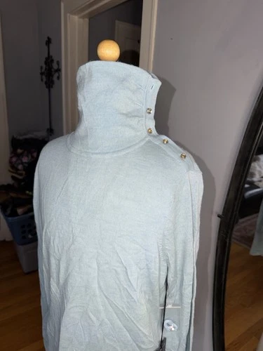 Mercer & Madison Italian Merino Light Blue Turtleneck Sweater L - photo 2