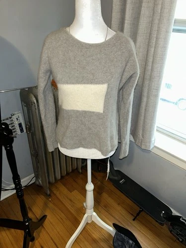 7Seasons 100%Cashmere Women's Gray and Cream Sweater Size S