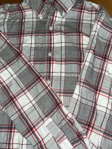 J. Crew Men's Casual Plaid Shirt - Red and White Size M - photo 2