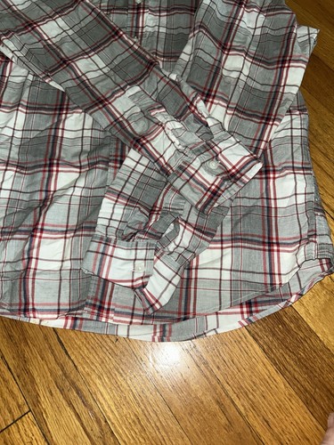 J. Crew Men's Casual Plaid Shirt - Red and White Size M - photo 3