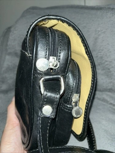 VTG Firenze Italy EUC Unisex Black Leather Mini Cross Body Bag - photo 5