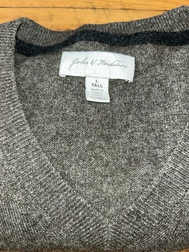 John W. Nordstrom 100% Cashmere Charcoal Crewneck Sweater L - photo 3