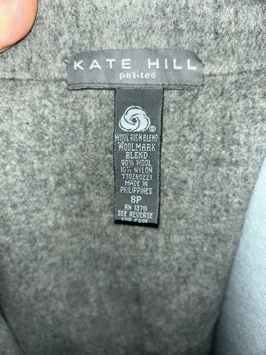 Kate Hill 90%Wool 10%Nylon Light Gray Women's Blazer Size 8P - photo 4