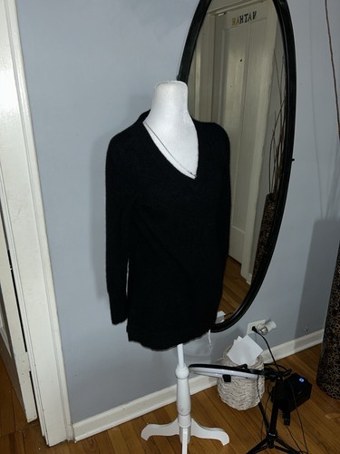 Apt 9 Black Long Sleeve 100% Cashmere V-Neck Sweater Size Small - photo 2