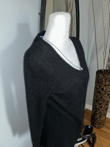 Apt 9 Black Long Sleeve 100% Cashmere V-Neck Sweater Size Small - photo 3