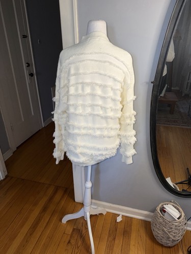 ANDTHEWHY Sz S/M Cream Fringe Sweater Bougie Pullover Long Boho - photo 4