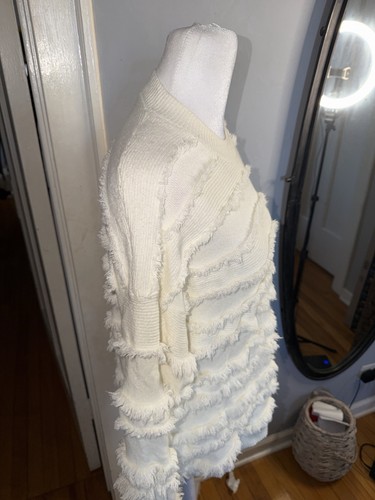 ANDTHEWHY Sz S/M Cream Fringe Sweater Bougie Pullover Long Boho - photo 5