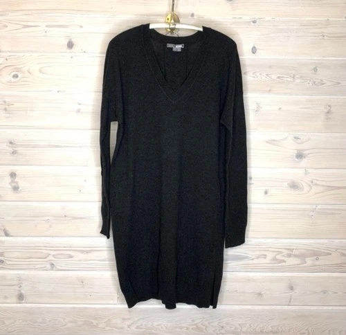 Vince Black Midi Dress 70%wool 30%cachemire Size SP