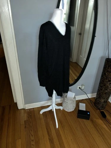 Vince Black Midi Dress 70%wool 30%cachemire Size SP - photo 4