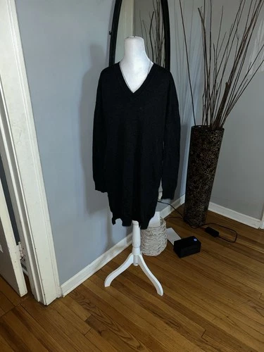 Vince Black Midi Dress 70%wool 30%cachemire Size SP - photo 5