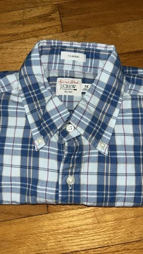 J. Crew Blue and White Casual Button Down Shirt