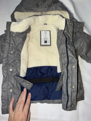 GAP Gray Toddler Puffer Jacket 3T - photo 5