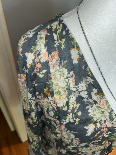 Lucky Brand Floral Wrap Blouse - Gray and Cream - photo 2