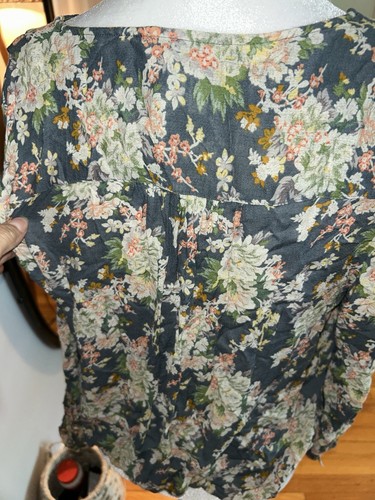 Lucky Brand Floral Wrap Blouse - Gray and Cream - photo 3
