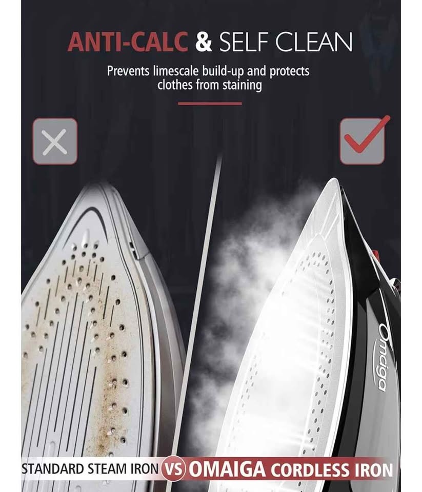 Cordless Garment Steamer Iron, 1500W - photo 3