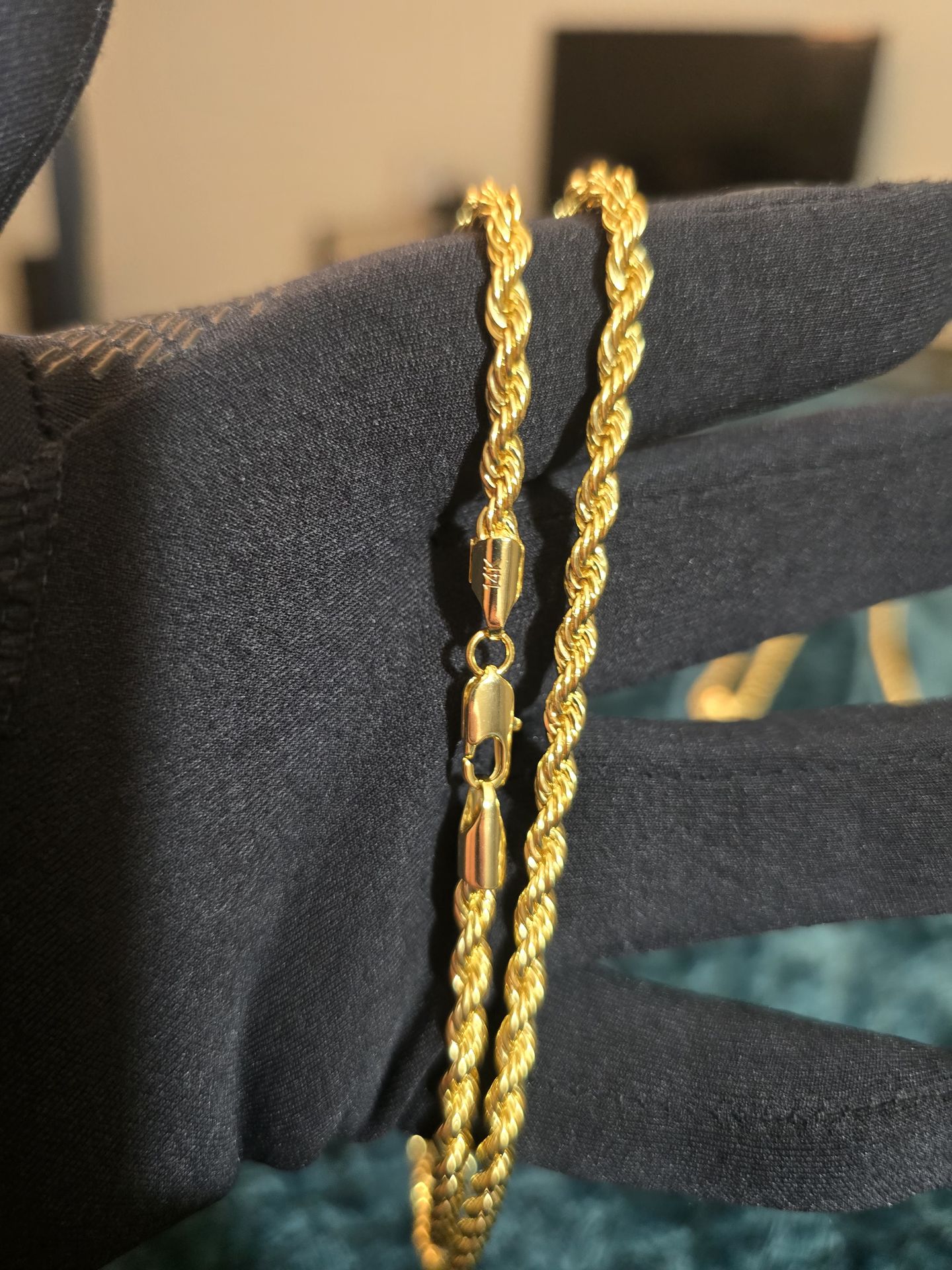 14k Gold Plated Rope Chain - photo 2