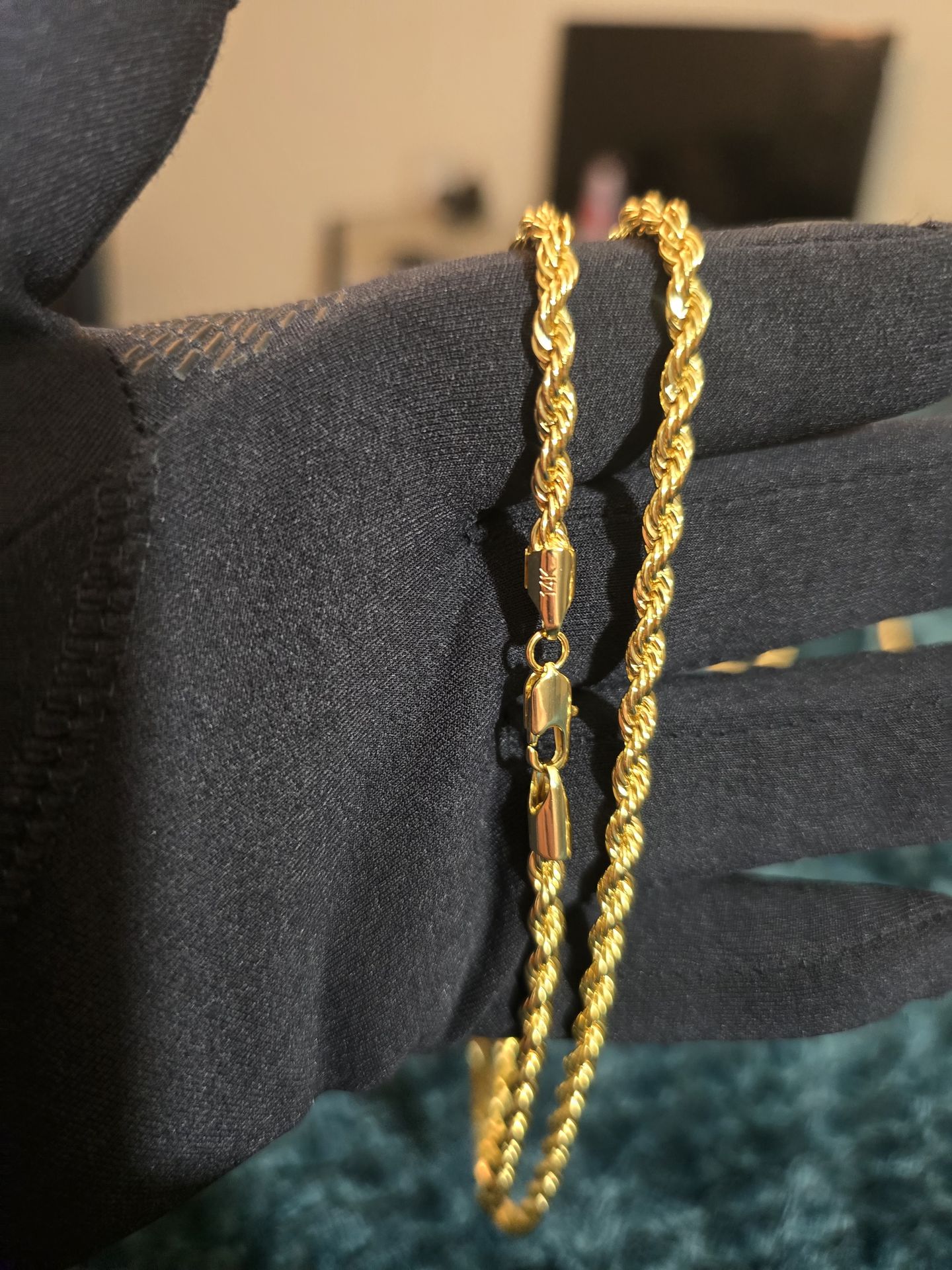 14k Gold Plated Rope Chain - photo 3