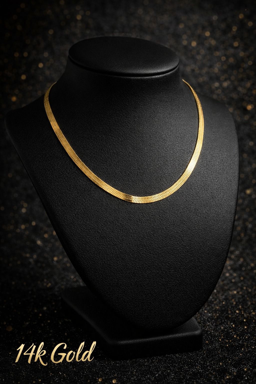 Elegant 14K Gold Plated Herringbone Chain - photo 2