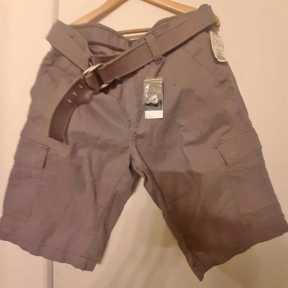 Mexx Men's Grey Poplin Cargo Shorts