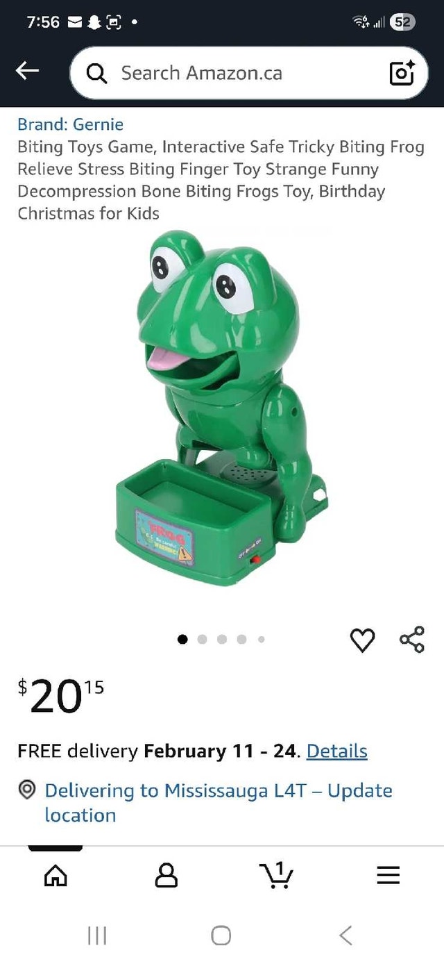 Gernie Biting Frog Toy