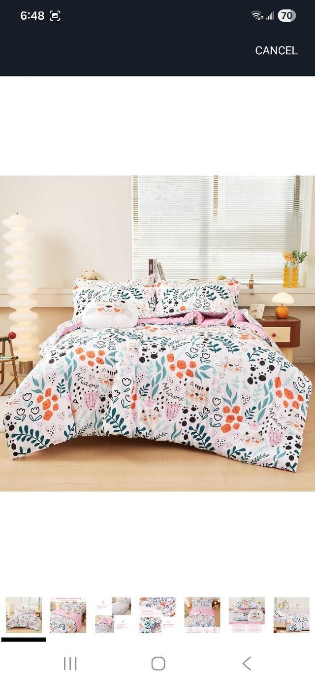 Mooreeeke Twin Comforter Set - Flower Cat Design - photo 3