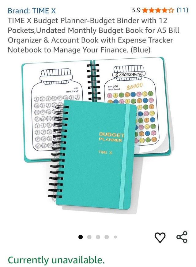 TIME X Budget Planner - Blue, New