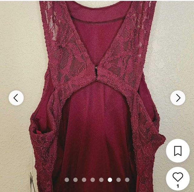 City Studio Prom Dress - Burgundy Lace, Jeweled Belt, Size S/M - photo 5