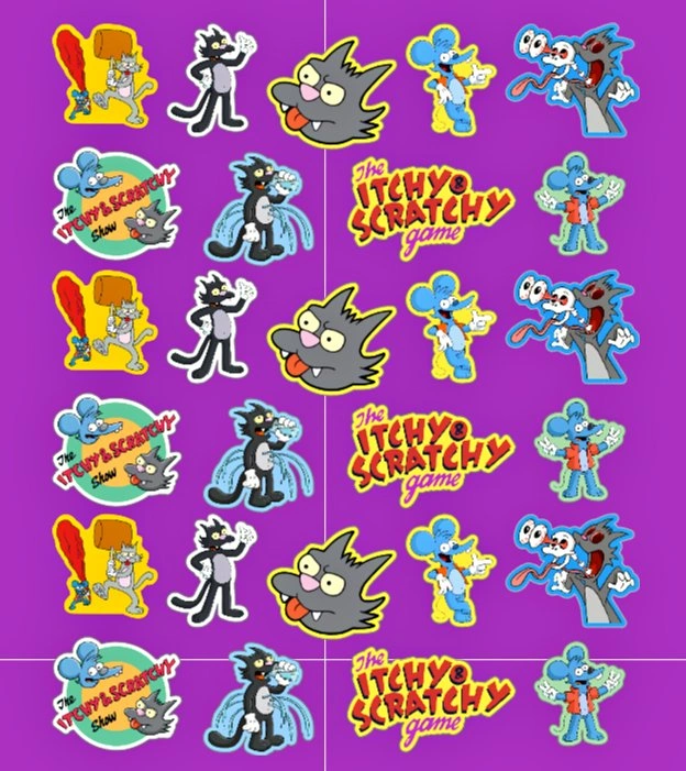 Itchy & Scratchy Sticker Sheet