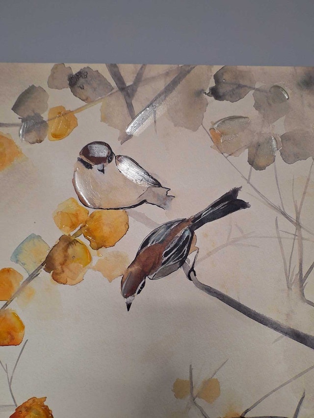 Fall Birds' Christine Lindstrom Painting - photo 3