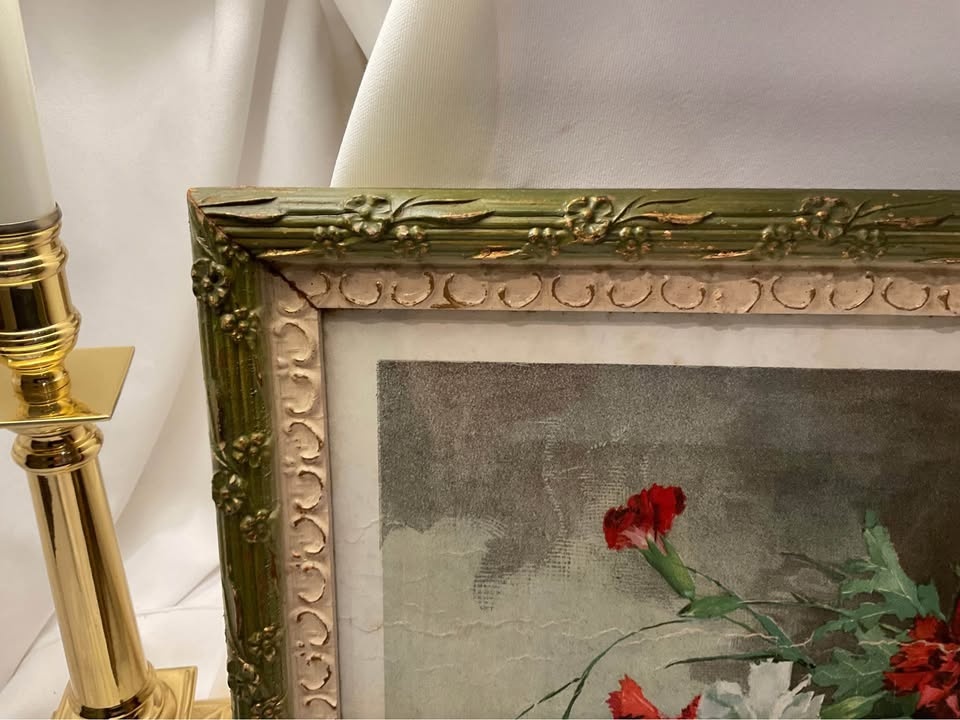 Vintage Print "In Full Bloom" w/ Original Frame - photo 2