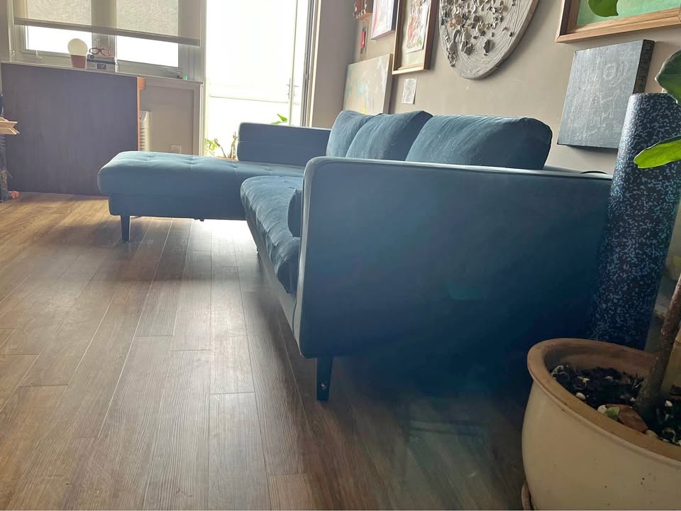Rove Concepts L-Shaped Velvet Couch - photo 2