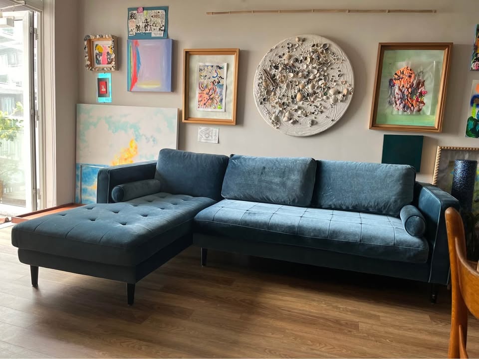 Rove Concepts L-Shaped Velvet Couch
