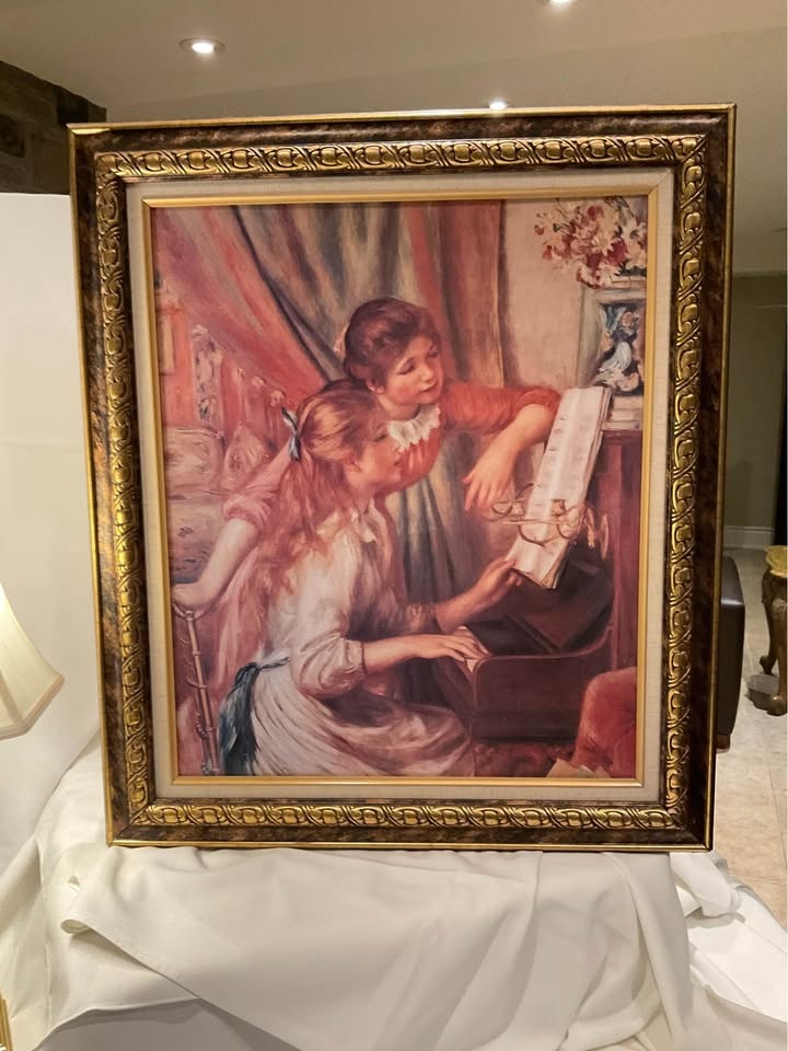 Vintage Print: Two Girls Playing Piano - photo 2