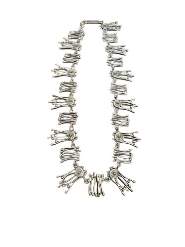 Vintage Brutalist Christine Philippe Necklace Collier Silver Eye