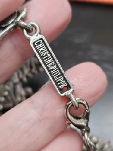 Vintage Brutalist Christine Philippe Necklace Collier Silver Eye - photo 3