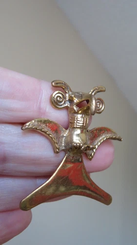 Pre Columbian Costa Rica Gold Condor Brooch Replica - photo 3