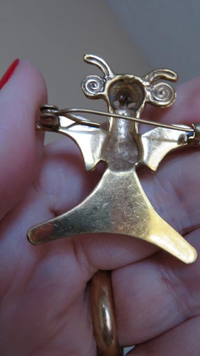 Pre Columbian Costa Rica Gold Condor Brooch Replica - photo 5