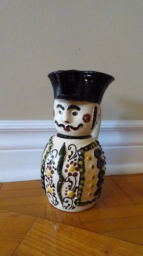 Vintage Hungarian Folk Art Miska Jug Ceramic Glazed