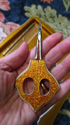 Vintage GOLDALEUR 6 pc Vanity Set - Metallic Glitter Gold - photo 5