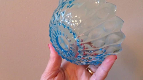 5 Vintage Anchor Hocking Fairfield Bowls Aqua Blue - photo 4