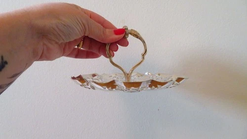 vtg silver plated on copper small fruit dishes 1950 ESSAY made i - photo 3